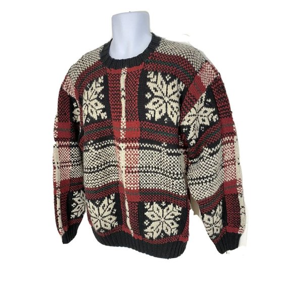 NWT Tommy Hilfiger Hand Knit Thick Wool Blend Sweater Fair Isle $235 Men's L - Picture 3 of 12